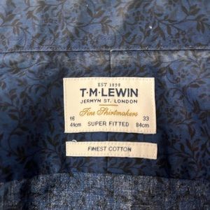 T M Lewin mens long sleeve dress shirt